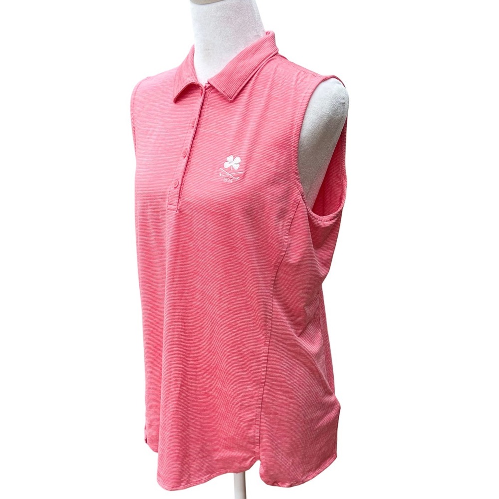Vineyard Vines Performance Womens Medium Coral Pink Sleeveless Golf Polo Shirt - Picture 4 of 13